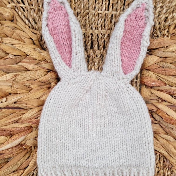 Knitted Bunny Baby Hat Bunny Knit Beanie for Baby Hat for Spring Knit Bunny knitted Baby Beanie for Easter Beanie for Baby Announcement