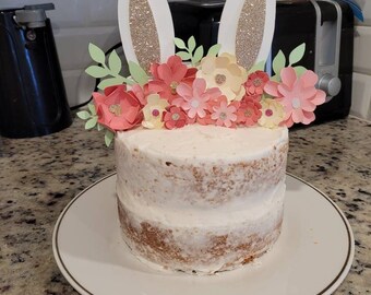 Some Bunny is ONE Cake Topper for Some Bunny is 1 First Birthday Bunny Birthday Baby Birthday Flower Cake Topper for Smash Cake Topper