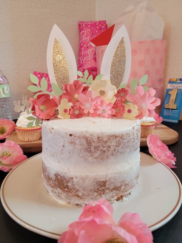 "Some Bunny Is One" Cake Topper - Bunny 1st Birthday & Easter Party Decoration For Girls & Boys