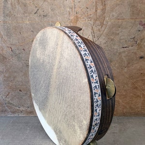 14in/35cm Tambourine - ΝΤΕΦΙ - Tympanum Cybele Framedrum with Bronze Hammered Cymbals by  KleoDrums