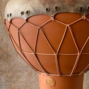 Darbuka Dohola Doumbek Tabla Τουμπελέκι Νταραμπούκα Goblet Chalice Ceramic Drum Goat Skin Natural Finish KleoDrums image 5