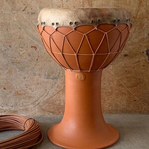 Darbuka Dohola Doumbek Tabla Τουμπελέκι Νταραμπούκα Goblet Chalice Ceramic Drum Goat Skin Natural Finish KleoDrums image 4