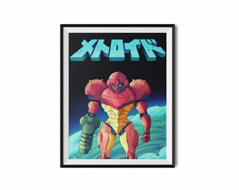 Hunter | Metroid inspired print | Super Metroid | Pop Culture | Wall Decor | Video Game Art | Game Art