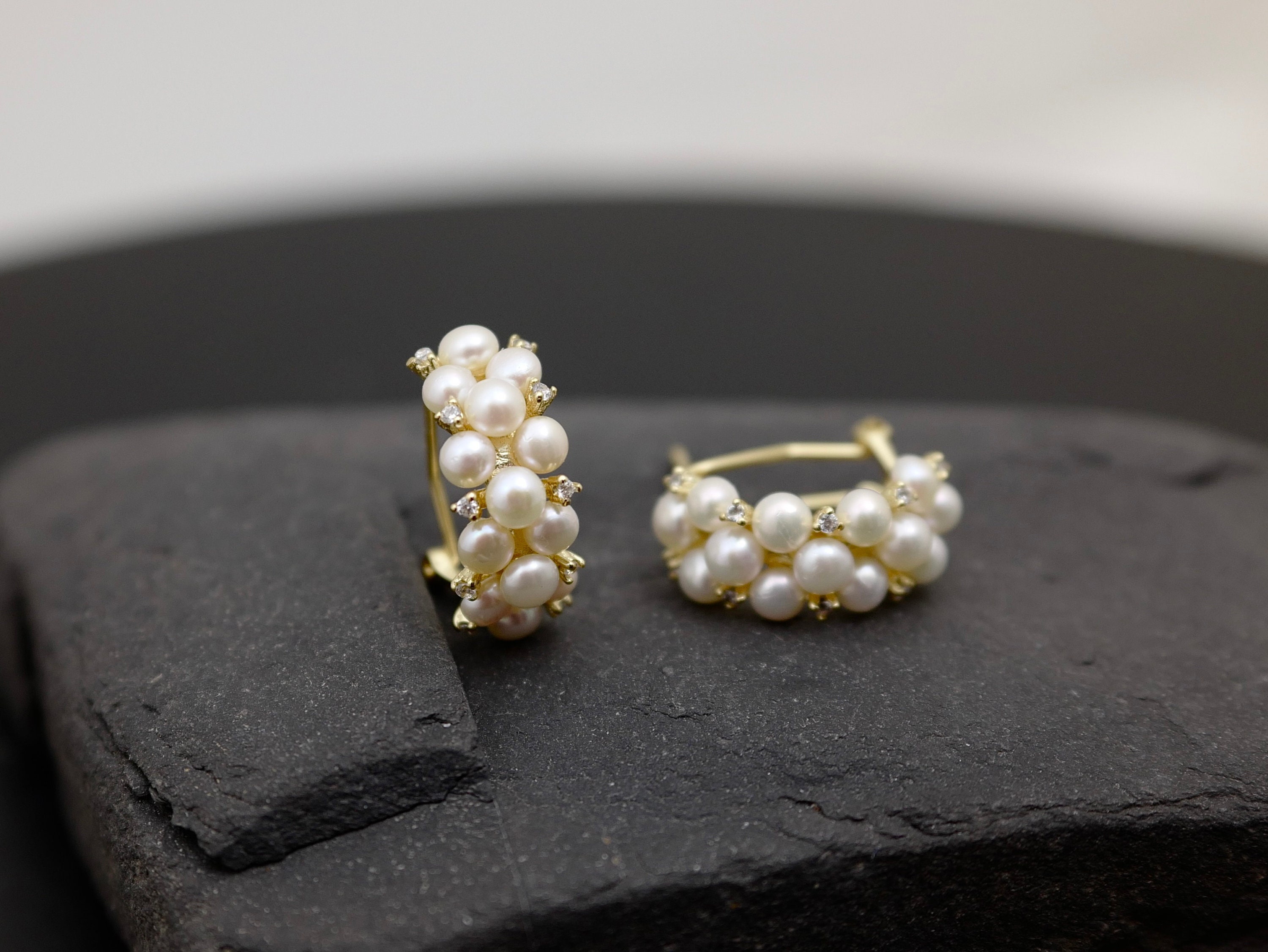 正規品・関税込み◆HEI◆FRESHWATER PEARL EARRING Beautiful High Quality Genuine Freshwater Pearl Cluster