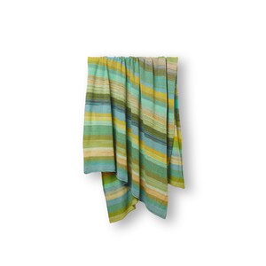 Plaid*07 - 100% cashmere, la tavolozza dei colori verde, 4ply, il più pregiato mongolo, lavorato a mano, unico nel suo genere, coperta da yoga, fodera leggera e accogliente