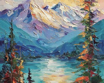 Grand Teton Impasto Oil Painting: Original Snake River Landscape Art