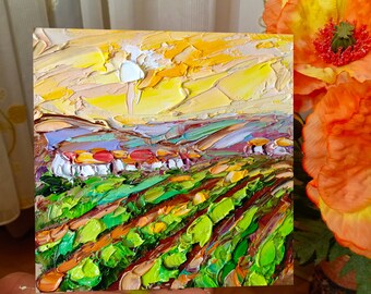 Napa Valley Painting Vineyard Original Art Impasto Oil California Landscape