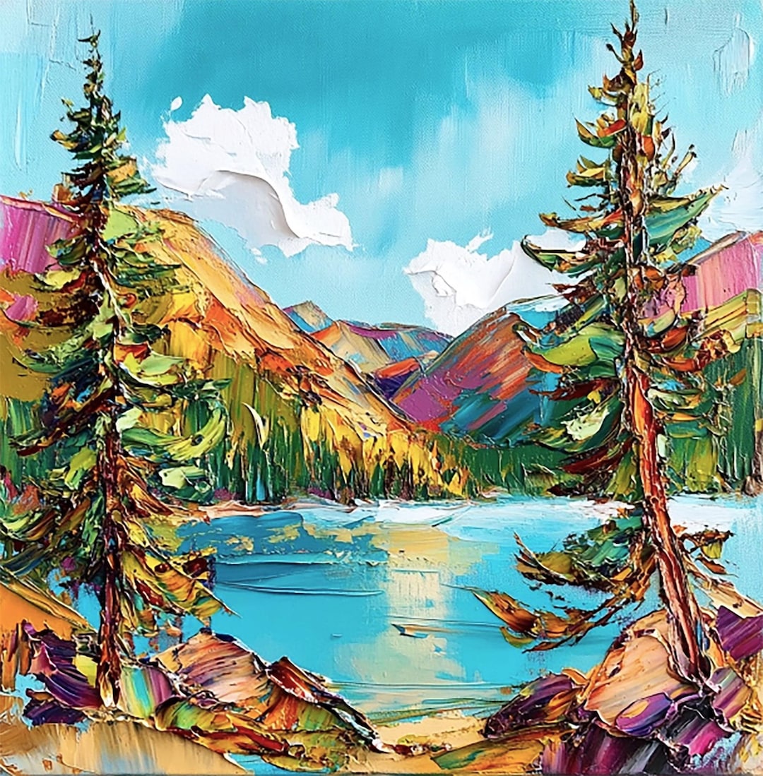 Lake Tahoe Painting Sequoia Original Art National Park Impasto Oil ...