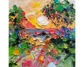 Vermont Painting Lake Champlain Original Art Burlington Area Impasto Oil Painting Landscape