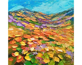 Oil California Poppy Painting Landscape Original Art Impressionist ...