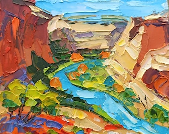 Canyon de Chelly Painting Arizona Original Art Small Impasto Oil Painting
