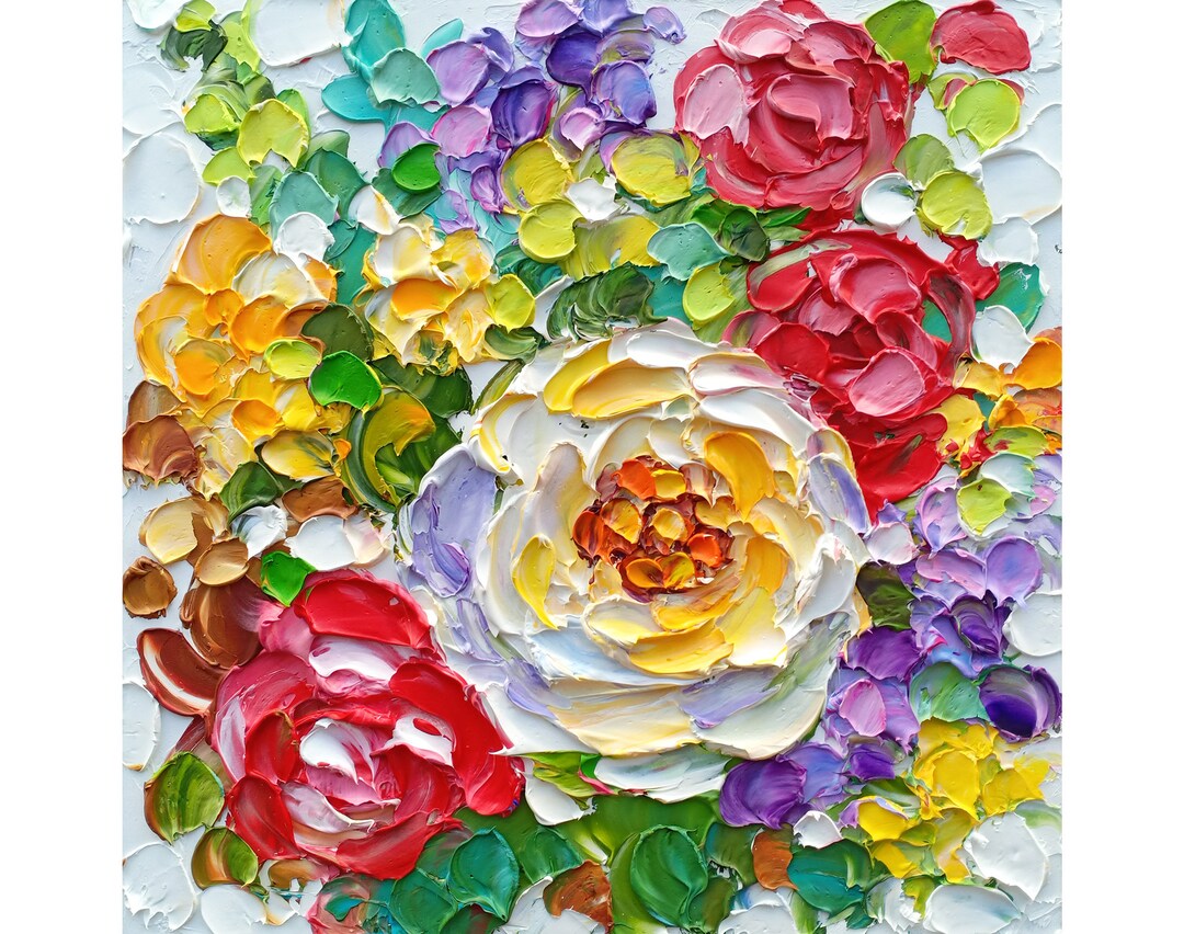 Peony Painting Floral Original Art White Peonies Impasto Oil Painting ...