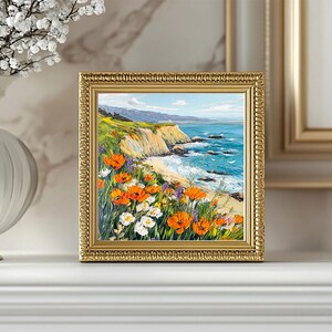 California Poppy Painting Original Art Seascape Oil Painting Impasto ...
