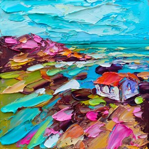 Ireland Painting Irish Original Art Kinsale Landscape Impasto Oil Painting Small Captivating Charm Impressionist Artwork