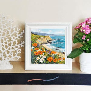 California Poppy Painting Original Art Seascape Oil Painting Impasto ...