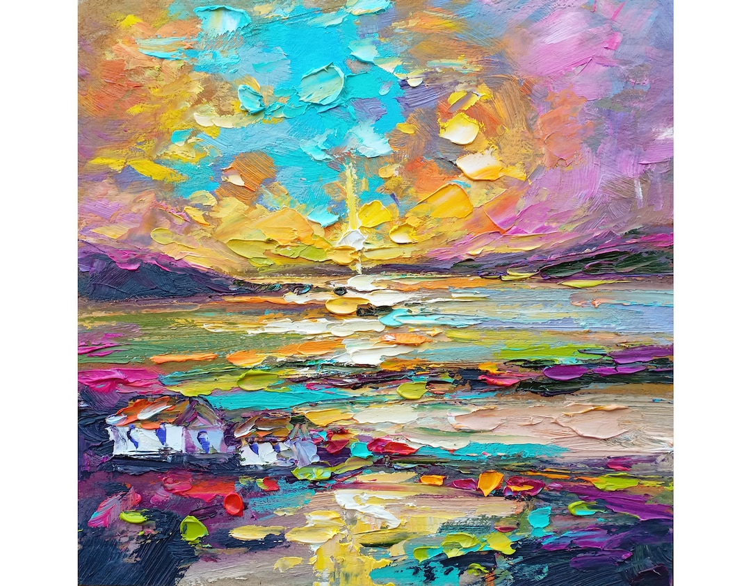 Ireland Painting Irish Original Art Abstract Landscape Impasto Oil