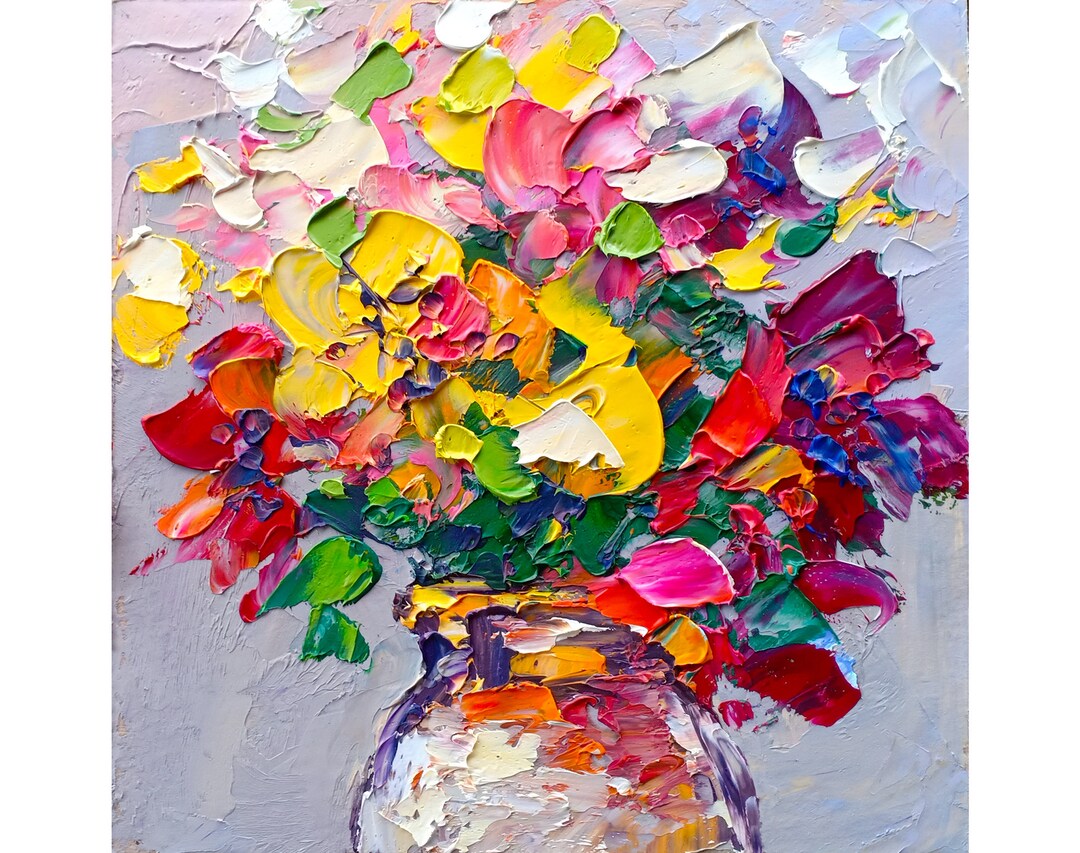 Poppy Painting Floral Original Art Impasto Oil Painting Small Artwork ...
