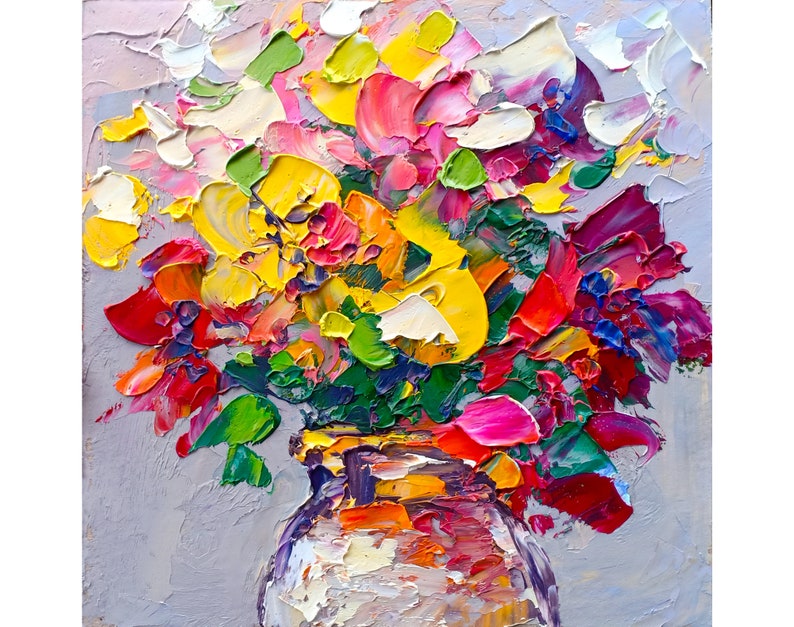 Poppy Painting Floral Original Art Impasto Oil Painting Small Artwork ...
