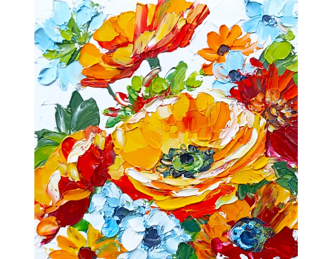 California Poppy Painting Floral Original Art Impasto Oil Artwork - Etsy