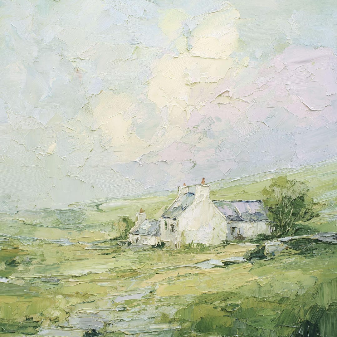 Irish Cottage Oil Painting Original Art Impasto Landscape Artwork ...