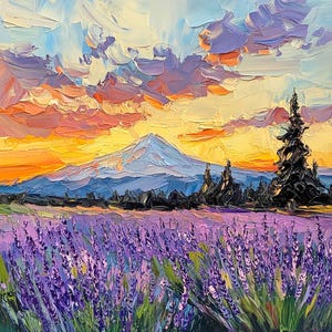 Mount Hood Oil Painting Impasto Original Art Portland Landscape Oregon Small Artwork