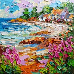 Ireland Painting Irish Original Art Kinsale Landscape Impasto Oil Painting Small Captivating Charm Impressionist Artwork