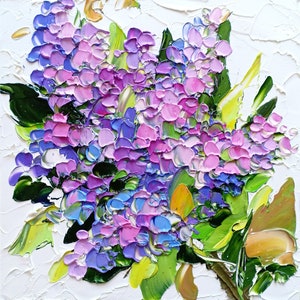 Lilac Painting Floral Original Art Impasto Oil Painting Flower Small Artwork Elegance in Blooms Impressionist Art
