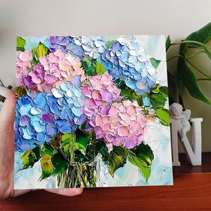 Hydrangea Painting Floral Original Art Impasto Oil Artwork - Etsy