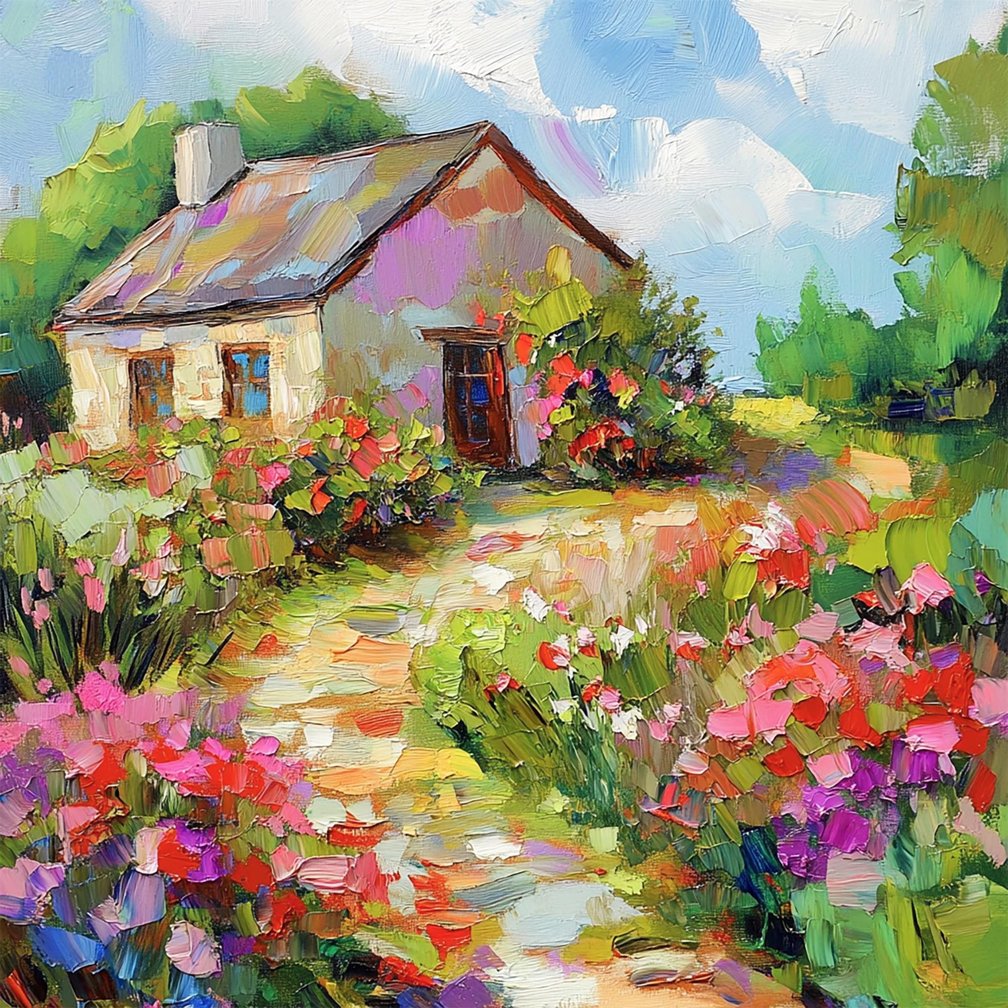 その他 Simply Painting: Irish Garden [DVD] Ireland Painting Irish Cottage Original Art Landscape Impasto Oil