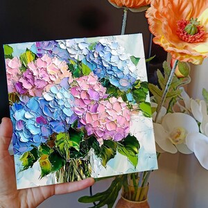 Hydrangea Painting Floral Original Art Impasto Oil Artwork - Etsy