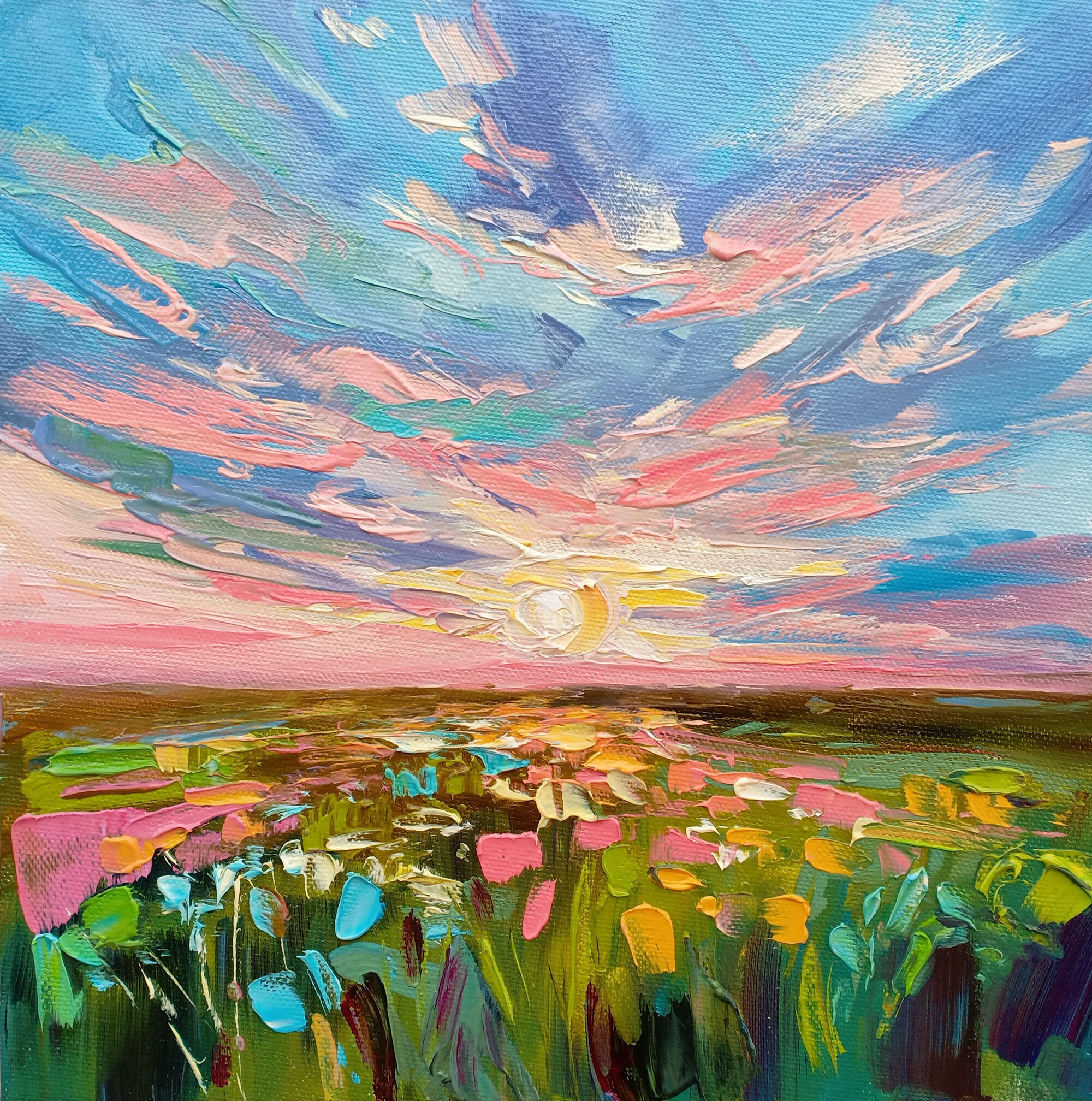Irish Landscape Oil Painting Original Impasto Sunset Art - Etsy