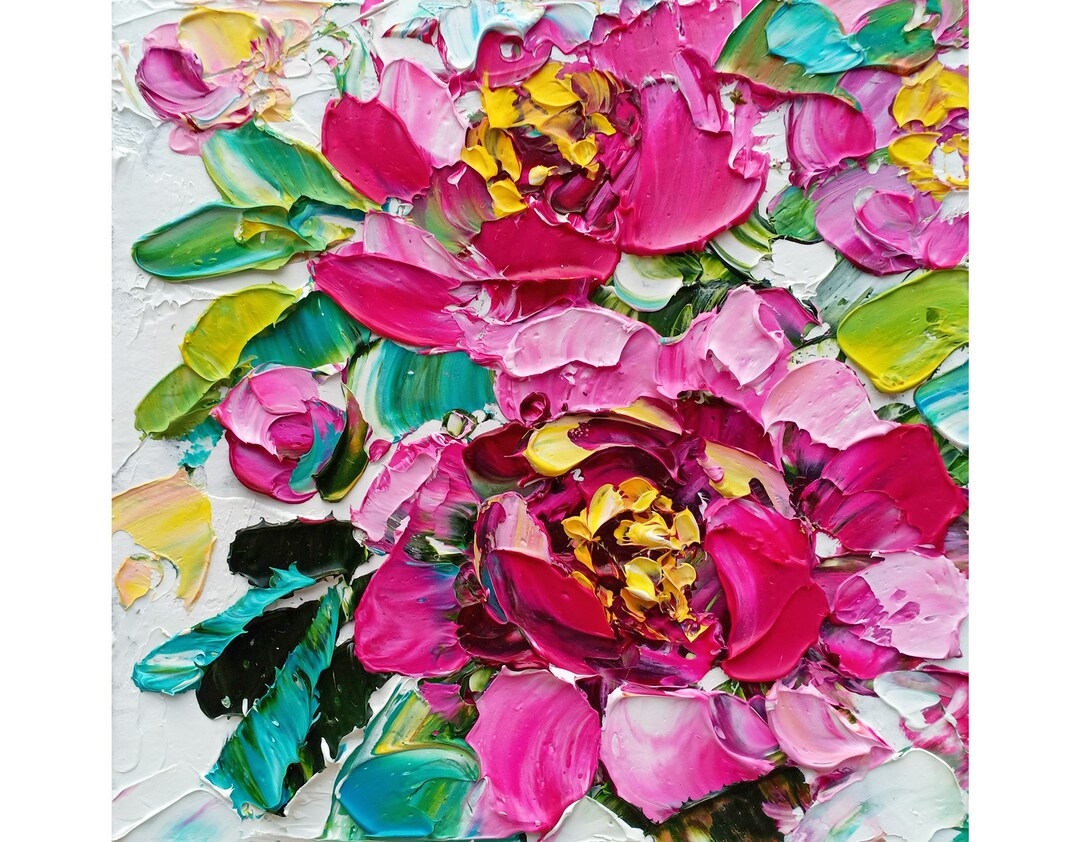 Peony Painting Irish Garden Original Art Impasto Floral Oil Painting - Etsy