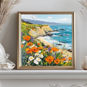 California Poppy Painting Original Art Seascape Oil Painting Impasto ...