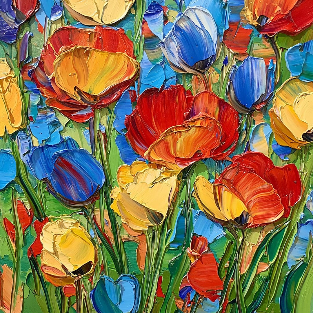 California Poppy Painting Original Art Impasto Oil Painting Flower ...