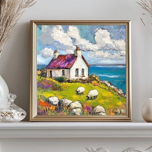 Irish Cottage Painting Original Art Impasto Oil Artwork Ireland ...