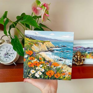 California Poppy Painting Original Art Seascape Oil Painting Impasto ...
