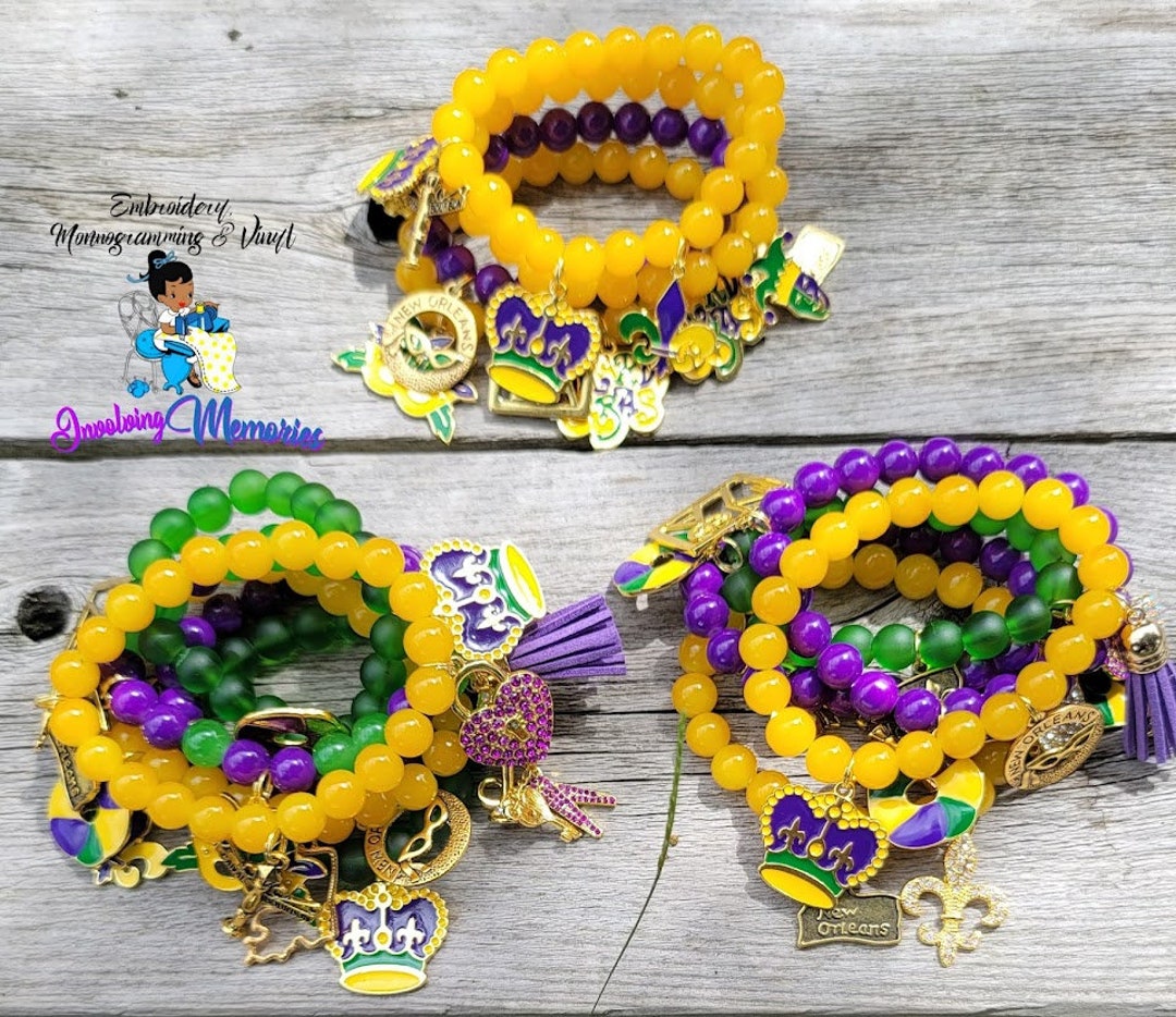 mardi gras charm bracelet