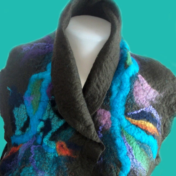 Enveloppe de laine colorée, enveloppe de chandail, gilet en laine, gilet en laine d'enveloppe de couverture écharpe de couverture cadeaux pour maman châle de couverture écologique, cape en feutre