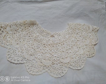 lace knitted collar, White lace collar, Woman collar