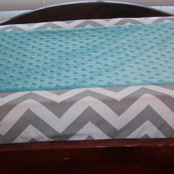 Changing Pad Cover      Grey Chevron Minky with Tiffany Minky          Choose your accent Color