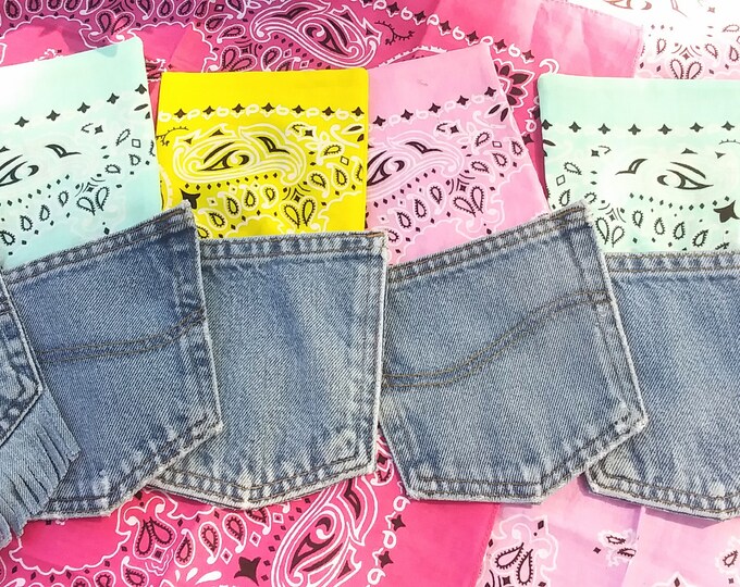 Country Wedding Décor, Denim Pockets, Distressed Denim Silverware