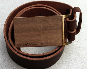 Personalized Belt Buckle, Groomsman Belt Buckle, 5th Anniversary Gift, wooden belt buckle