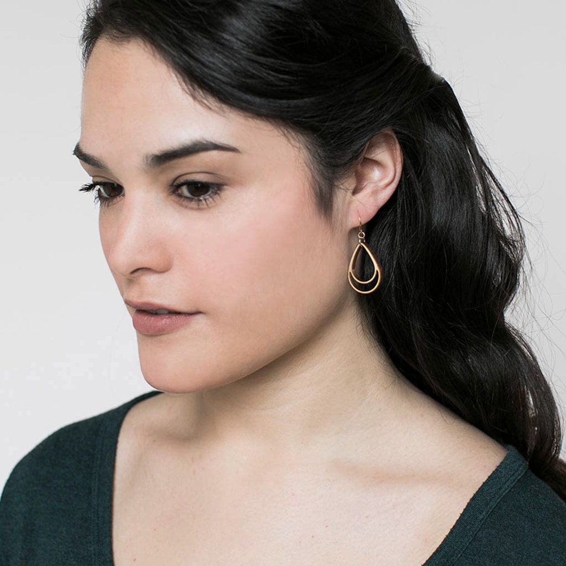 Wood Earrings Wooden Earrings Everyday Earrings Drop Etsy