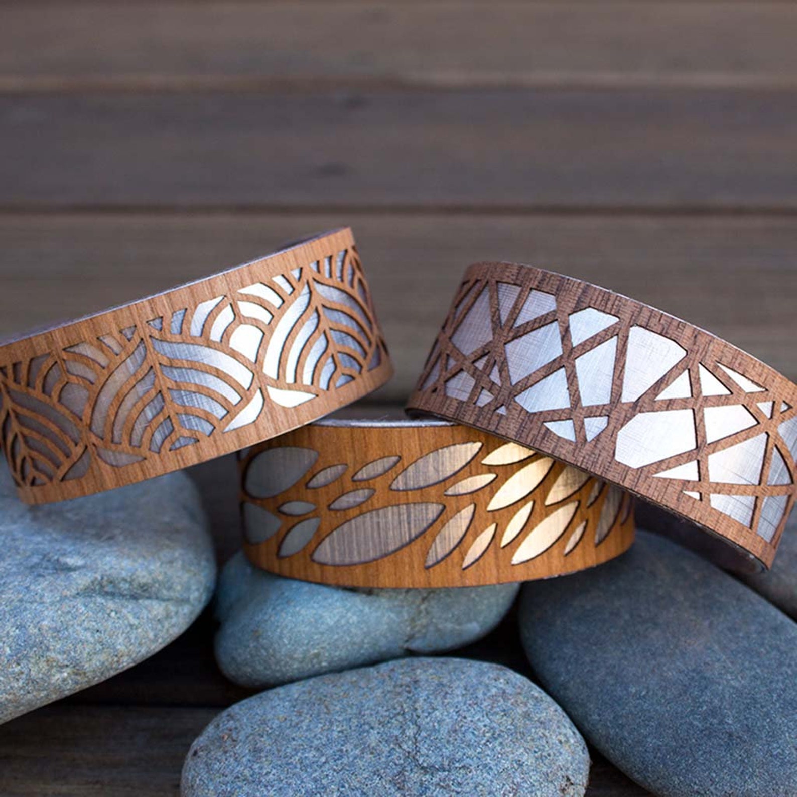 Nature Jewelry 5th Anniversary Gift Wood Bracelet Leaf Etsy