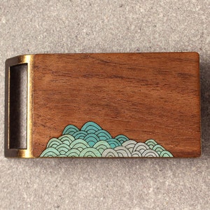 Cool Belt Buckle, Ocean belt buckle, Wood belt buckle, Surfer gift, handmade in usa, etsy usa