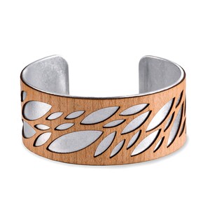 Leaf jewelry, Yoga Jewelry, Yoga gift, Wood Bracelet, Wooden Bracelet, Nature Jewelry, Wood Cuff bracelet, Laser cut wood, nature gift Leaf