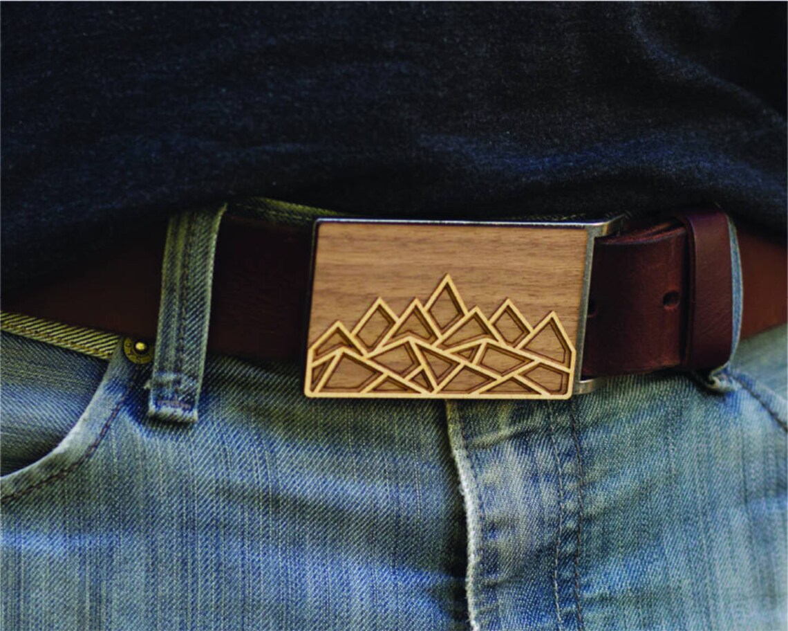Mountain Belt Buckle Wood Belt Buckle Men's Belt Buckle Etsy