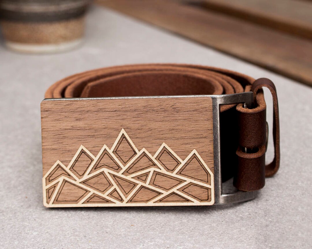 Mountain Belt Buckle, Wood Belt Buckle, Men's Belt Buckle, Nature Lover