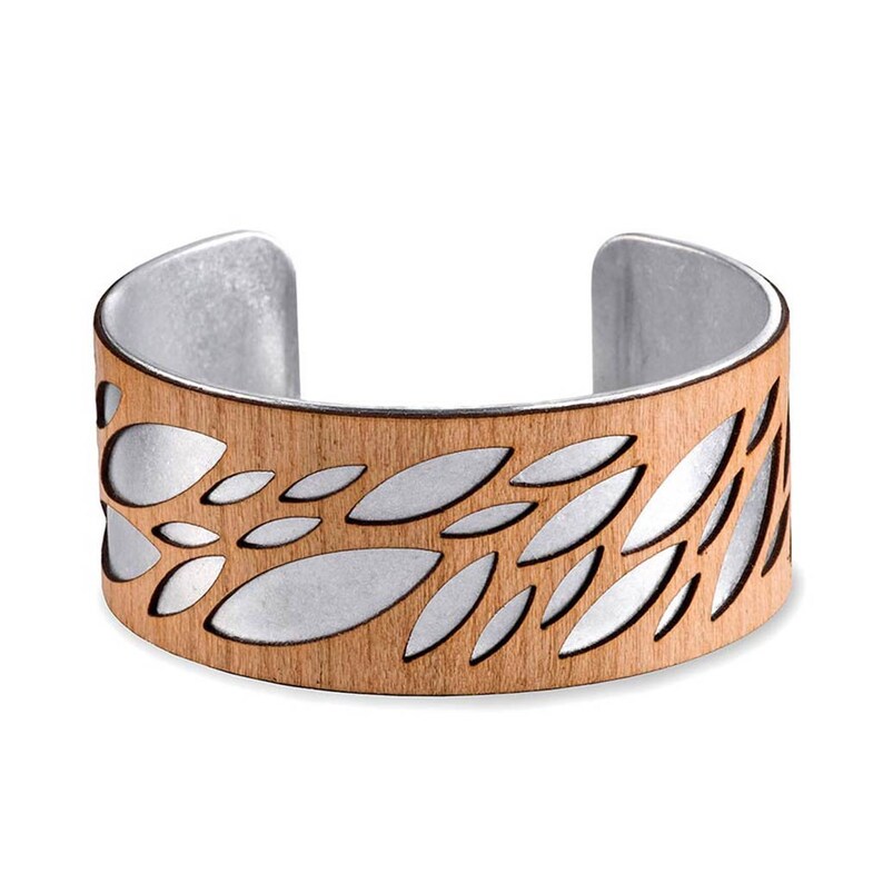 Nature Jewelry 5th Anniversary Gift Wood Bracelet Leaf Etsy