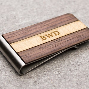 Engraved Wooden Money Clip: Custom Groomsman Gift